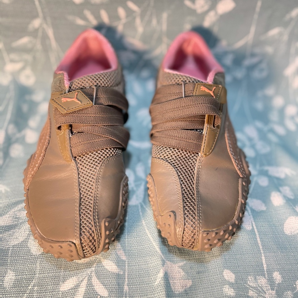 PUMA MOSTRO PERFORATED BROWN LEATHER Sz 7